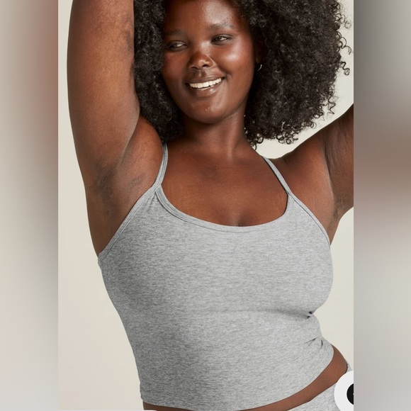 NWT Spacedye Slim Racerback Cropped Tank, Silver Mist - Picture 1 of 3
